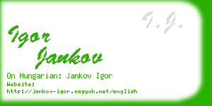 igor jankov business card